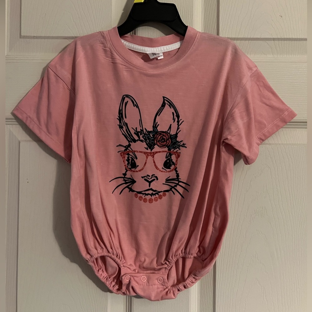 Pink Bunny Graphic bubble, one-piece, size 18-24 months